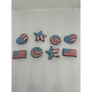 Patriotic USA Flag Shoe Charms – 8 Piece Set